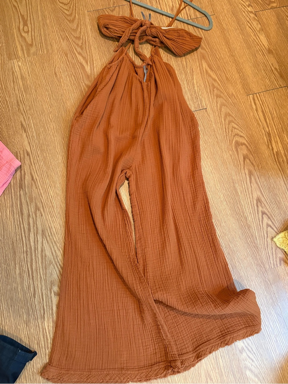 Anthropologie Rust Halter Wide-Leg Swim Coverup